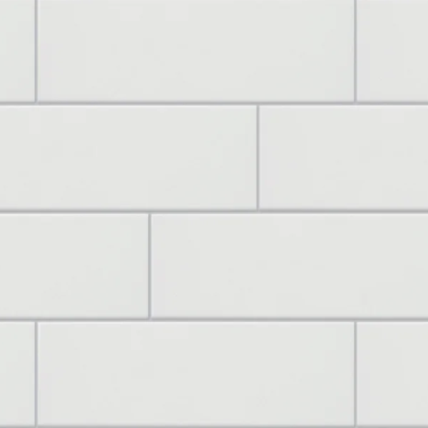 4"x12" Glossy White Ceramic Tile
